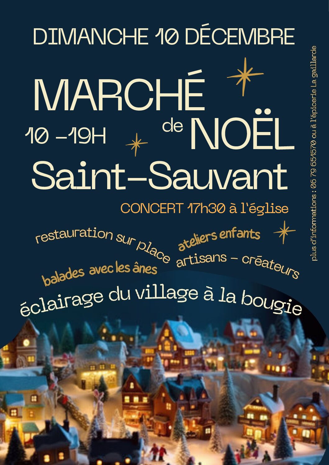 Marché de Noël 10h-19h organisé par le FRASS au coeur du bourg de St-Sauvant